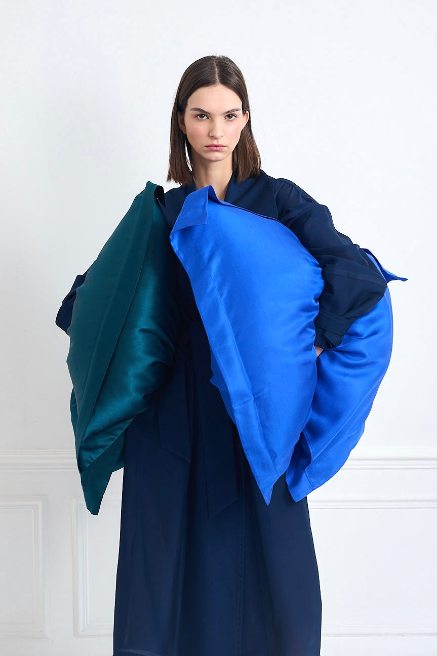 SILPHÉE BLUE DEEP SEA - Silk pillowcases