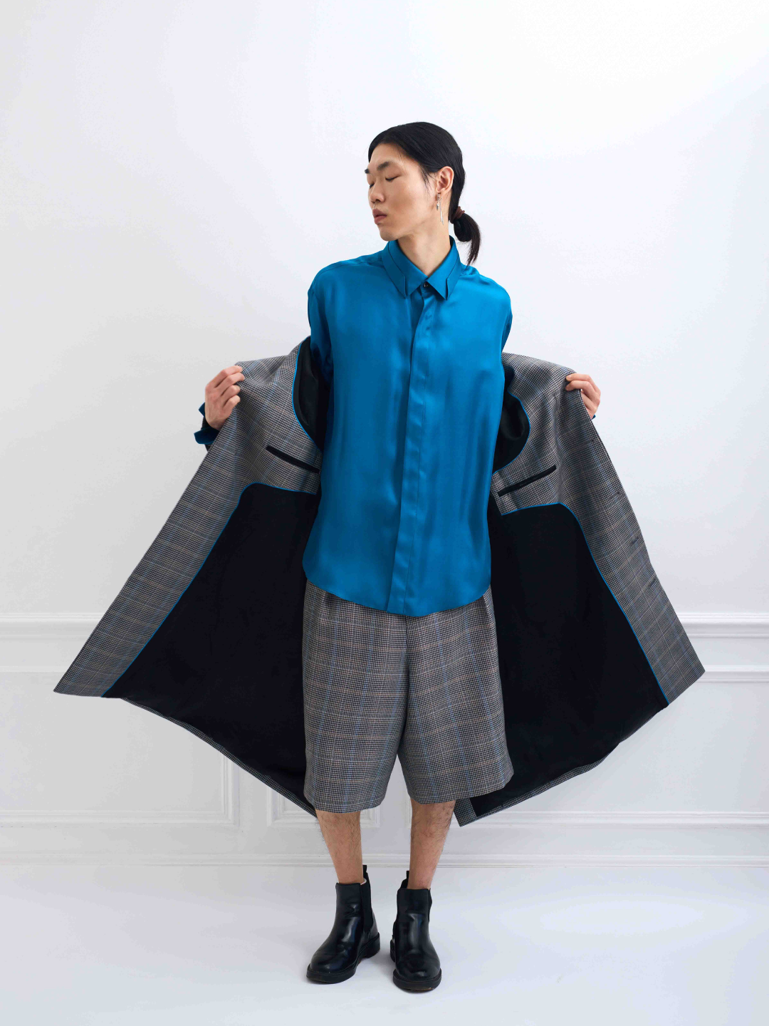 SAFARI houndstooth Wales - wool bermuda