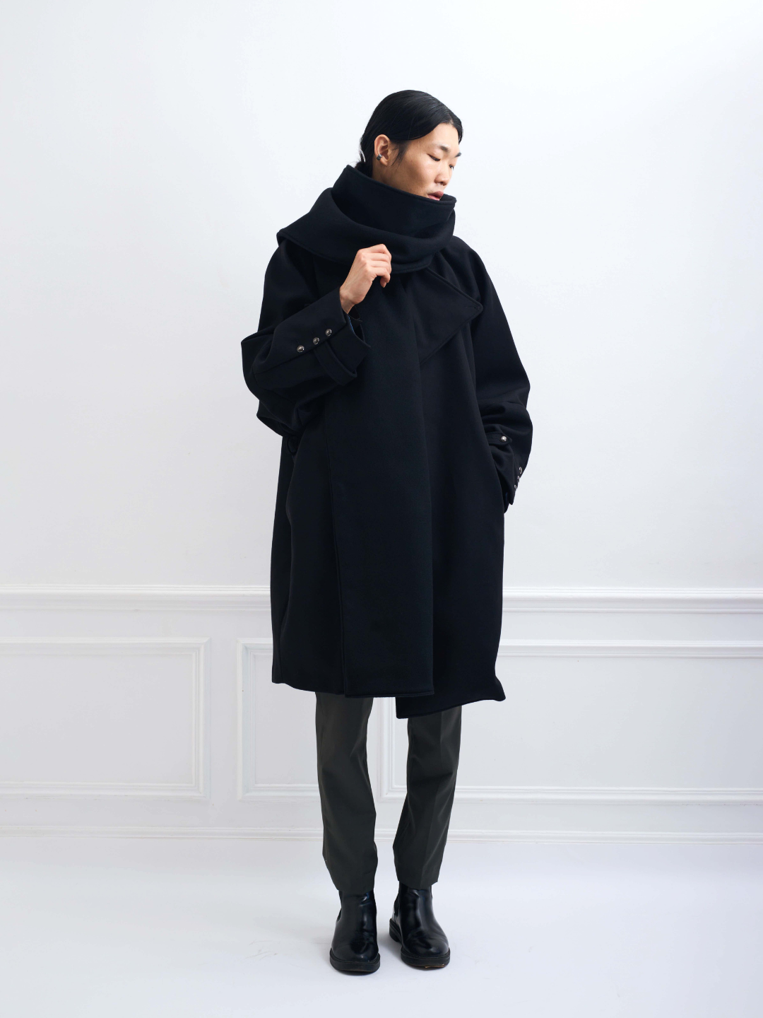 GAÉLIQUE noir - manteau en laine