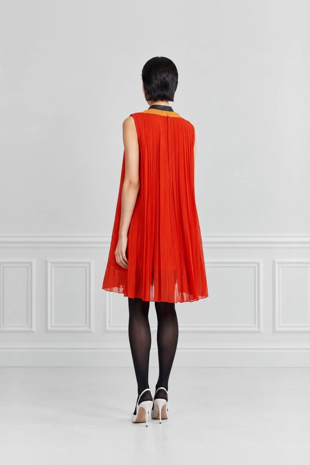 Mauroy - Printed Silk Dress in Orange