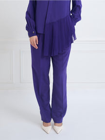 ANTIK — Pantalon large en soie ultraviolet