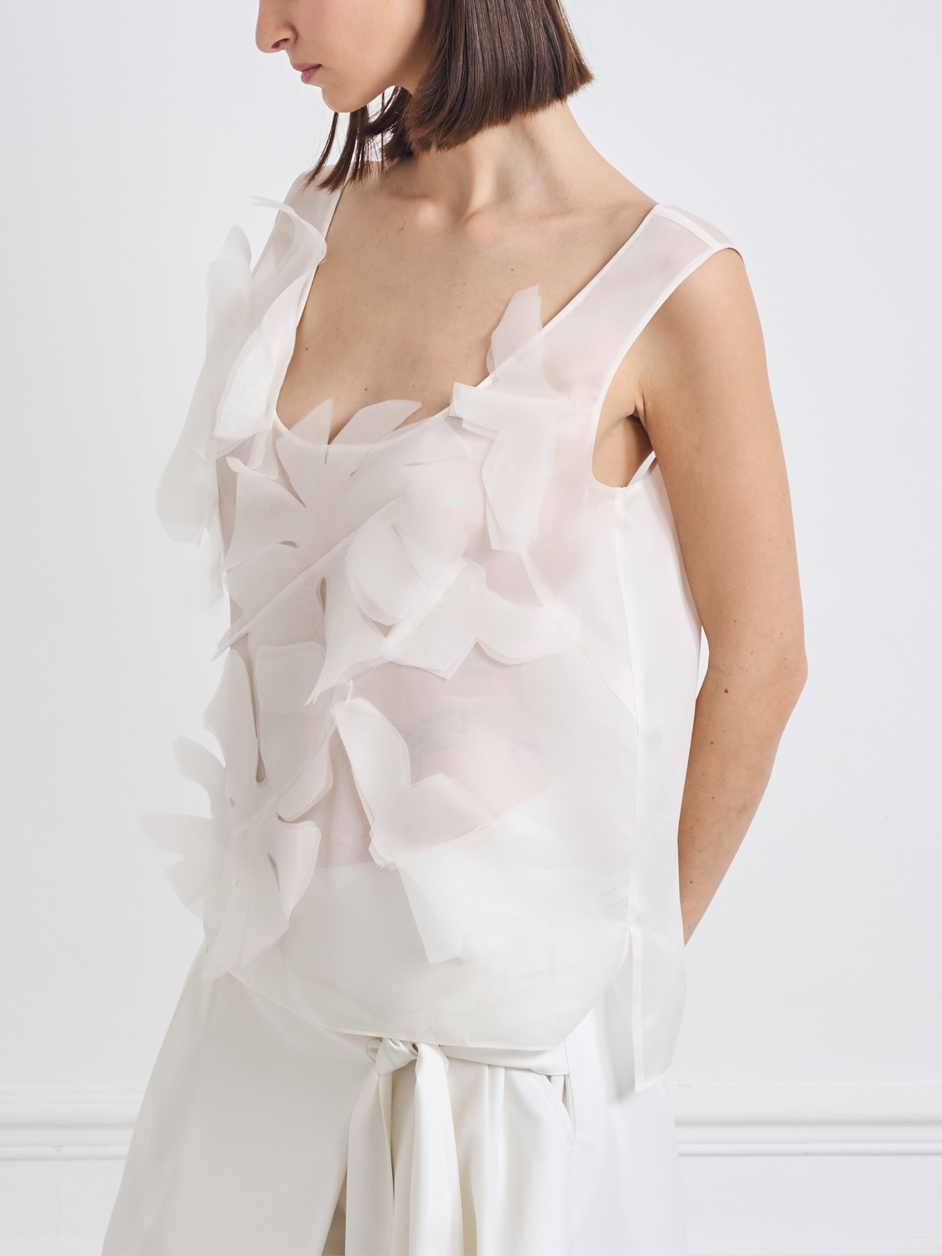 LEAF ivory white - silk blouse