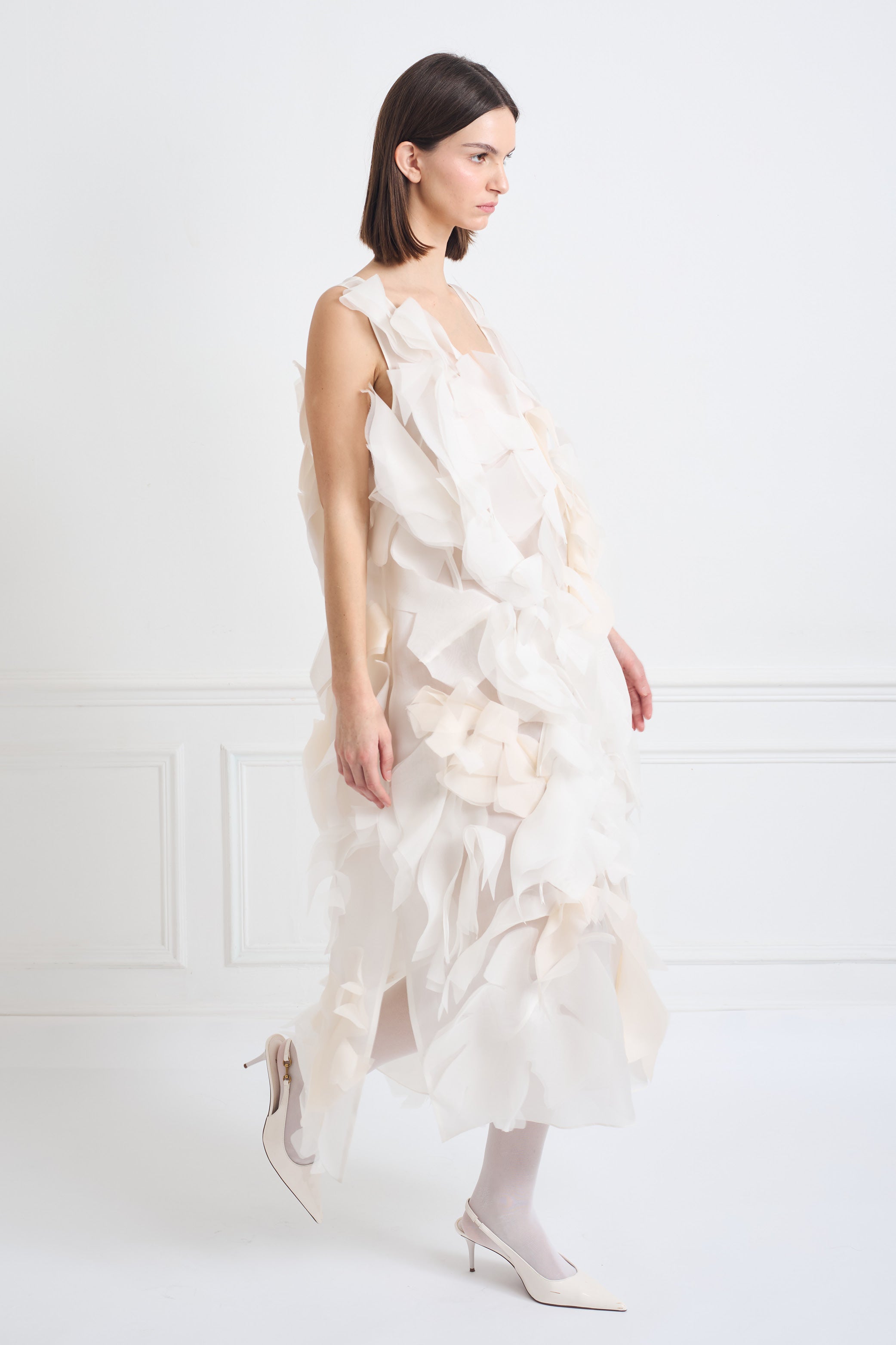 DROUOT 숏 페더 드레스