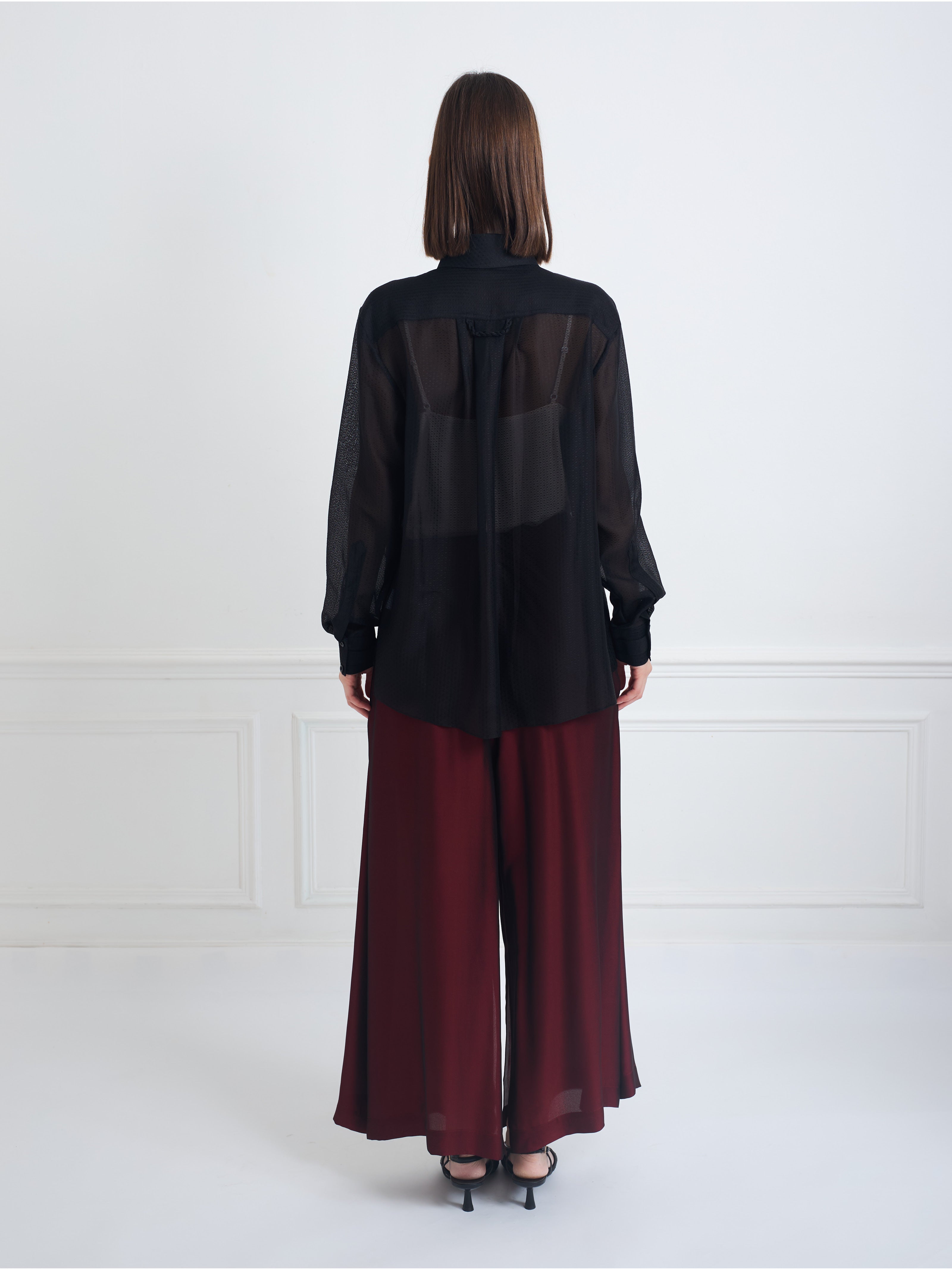 PABLO plum - silk viscose comfort pant