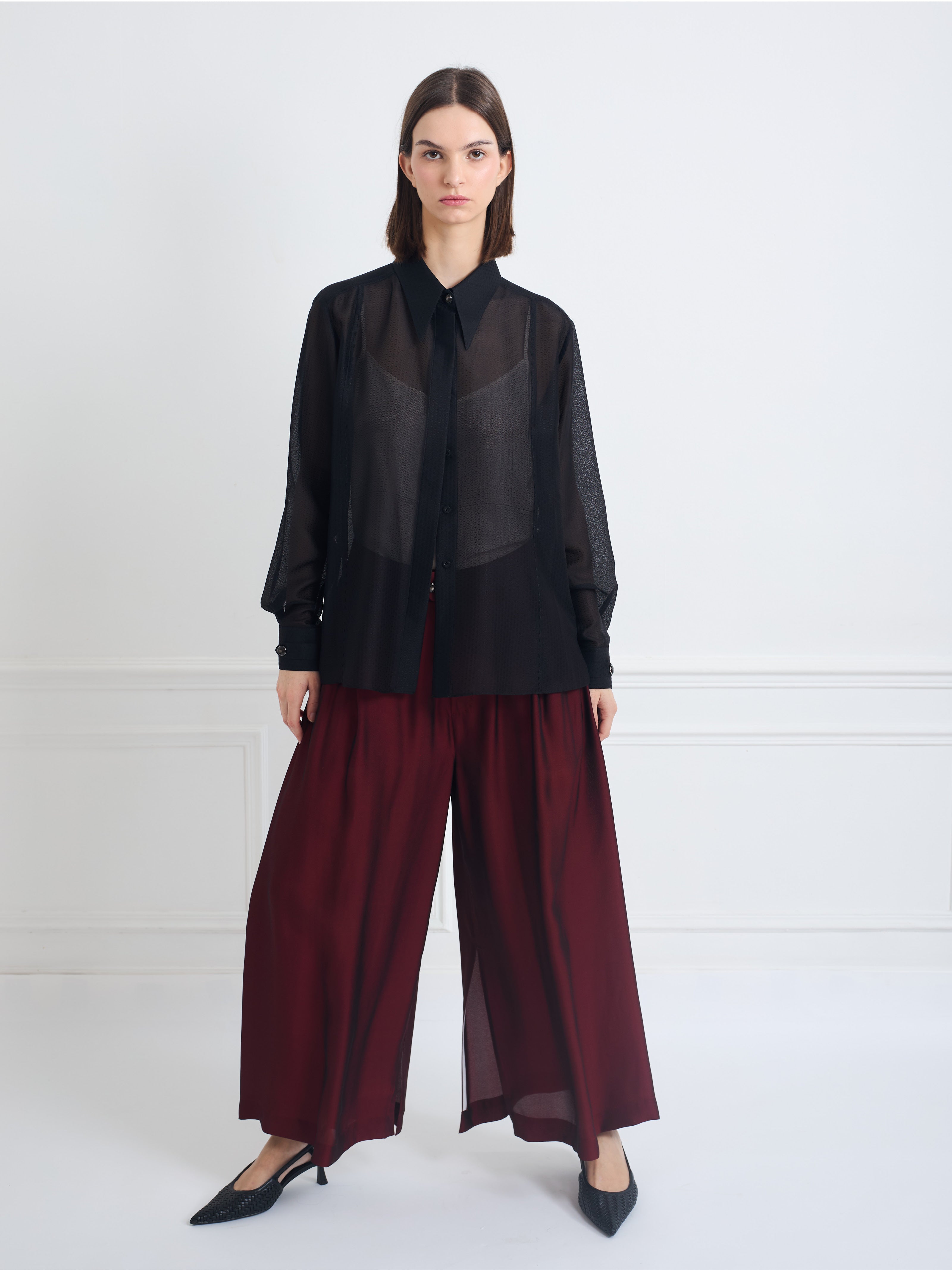 PABLO plum - silk viscose comfort pant