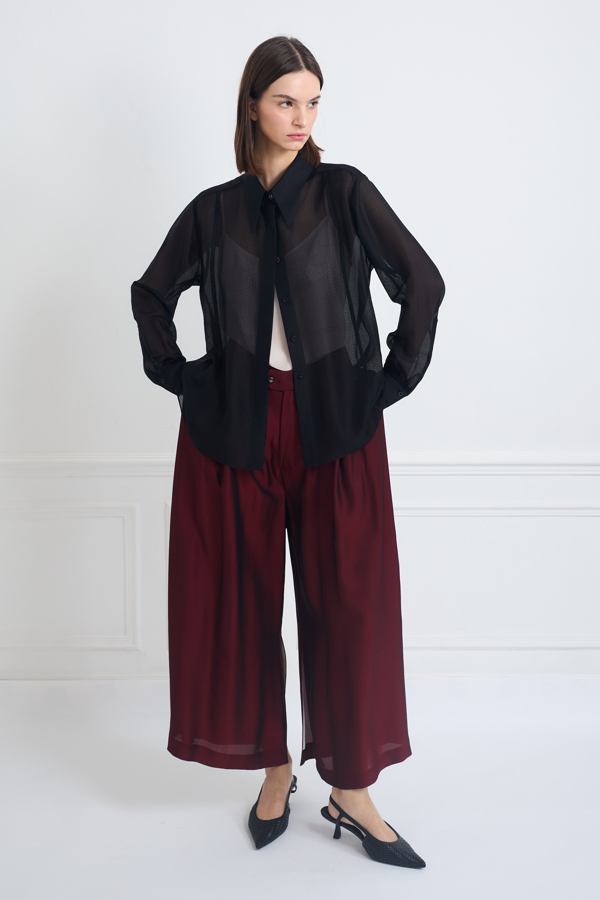 LOCK sheer diamond - silk shirt