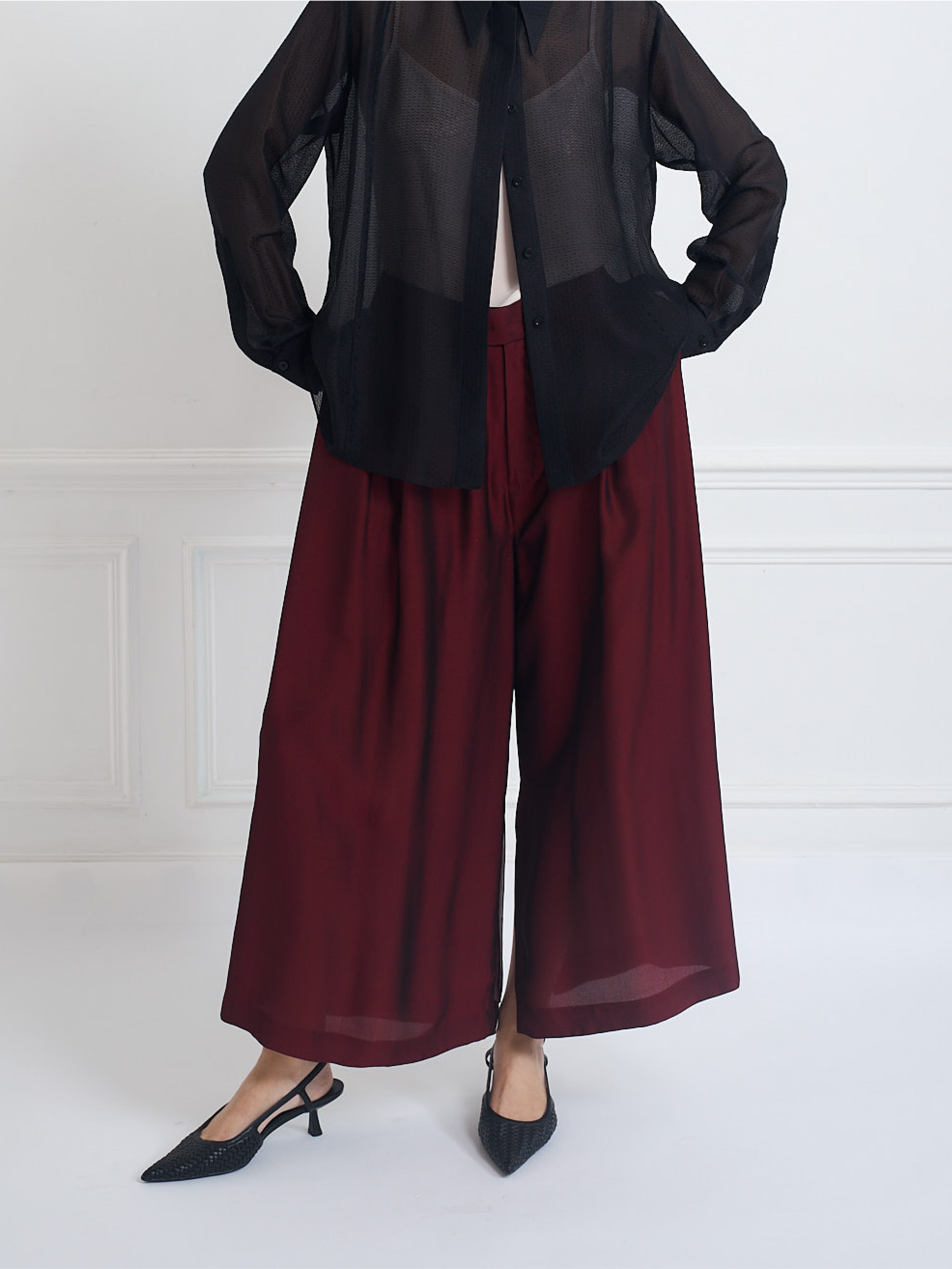 PABLO plum - silk viscose comfort pant