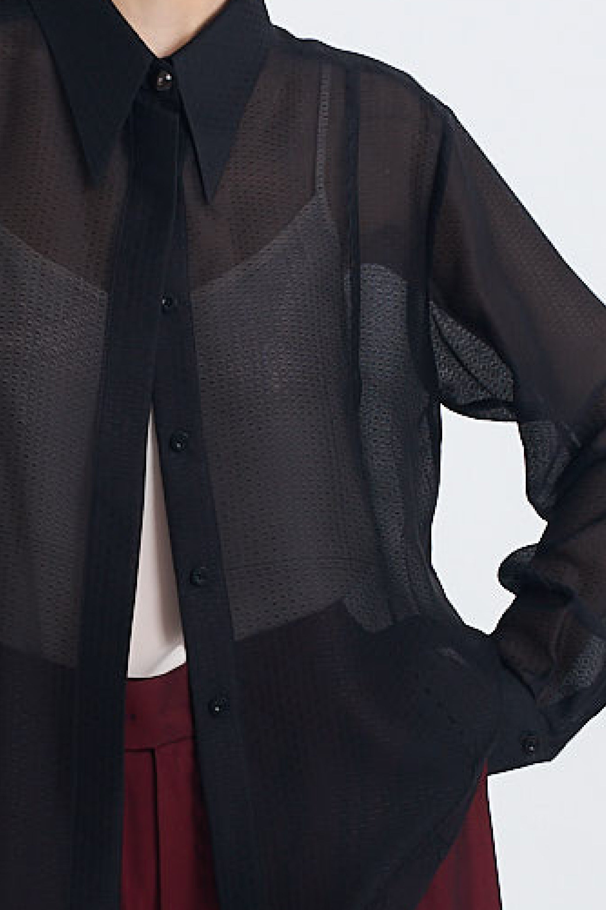 LOCK sheer diamond - silk shirt