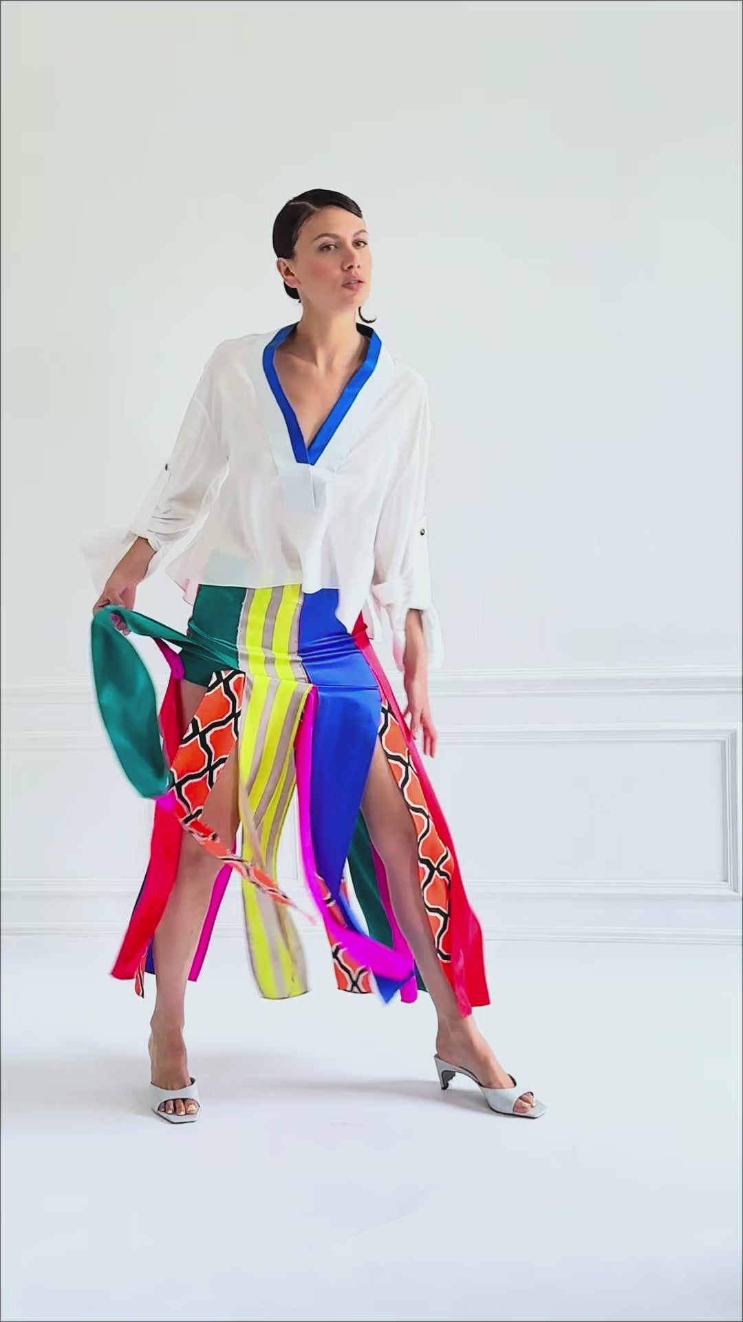 OBANG multiprint - silk ribbon skirt – Lucie Brochard.võ