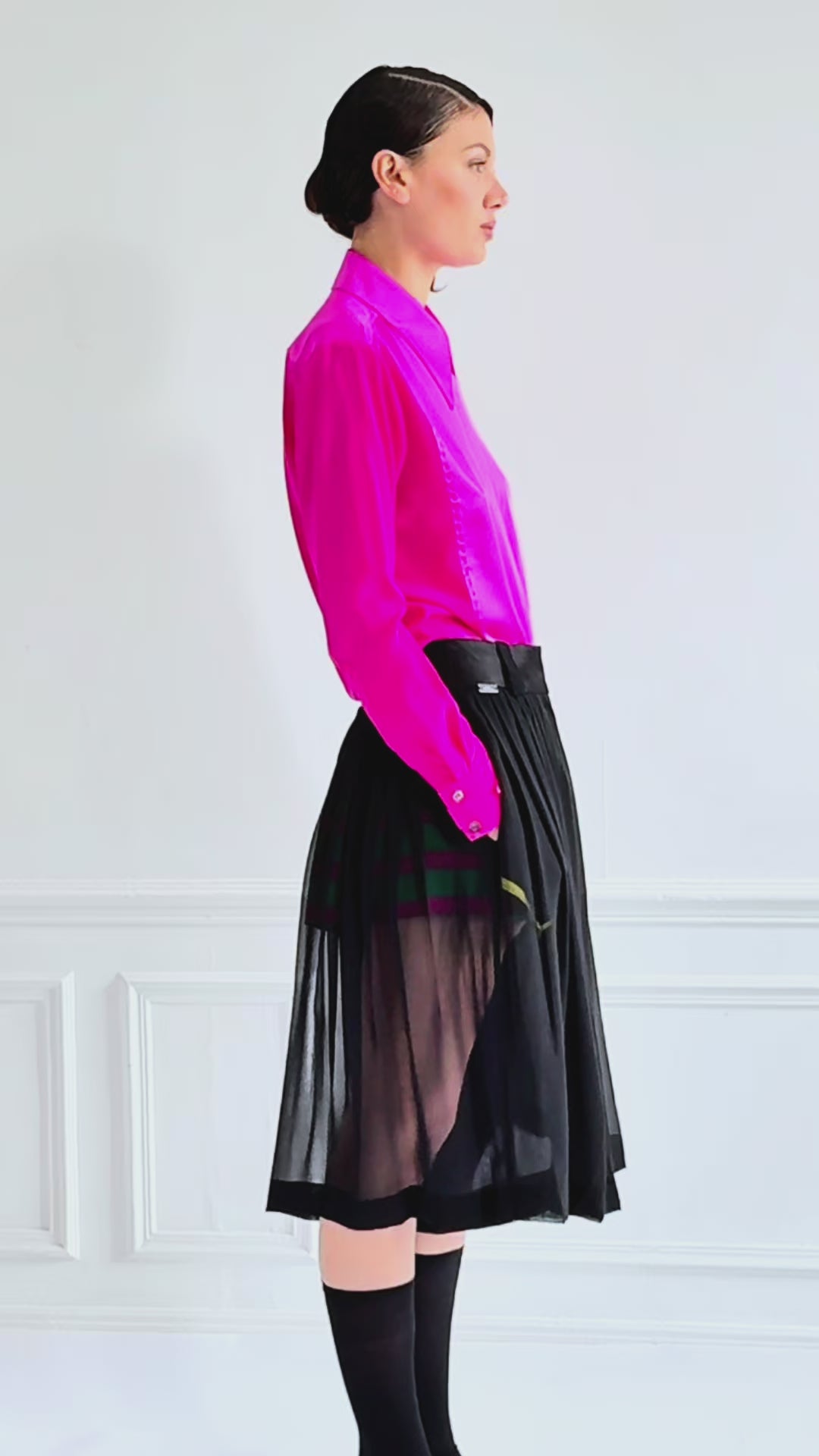 OBSIDIAN black - wide leg bermuda short – Lucie Brochard.võ