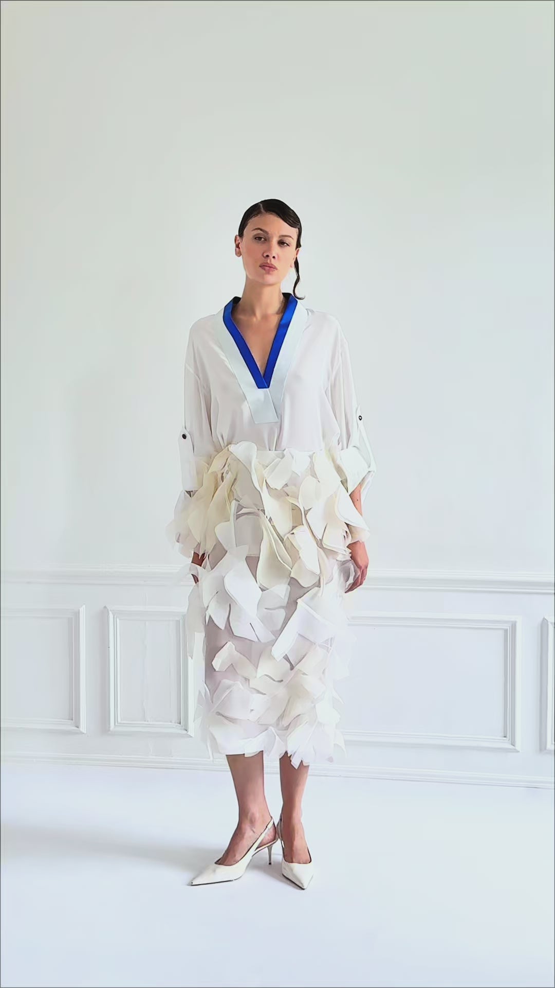 LEAF ivory white - silk tulip skirt – Lucie Brochard.võ