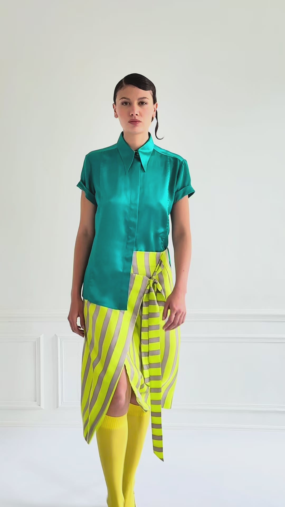 LOCKY jade - silk shirt short sleeves – Lucie Brochard.võ