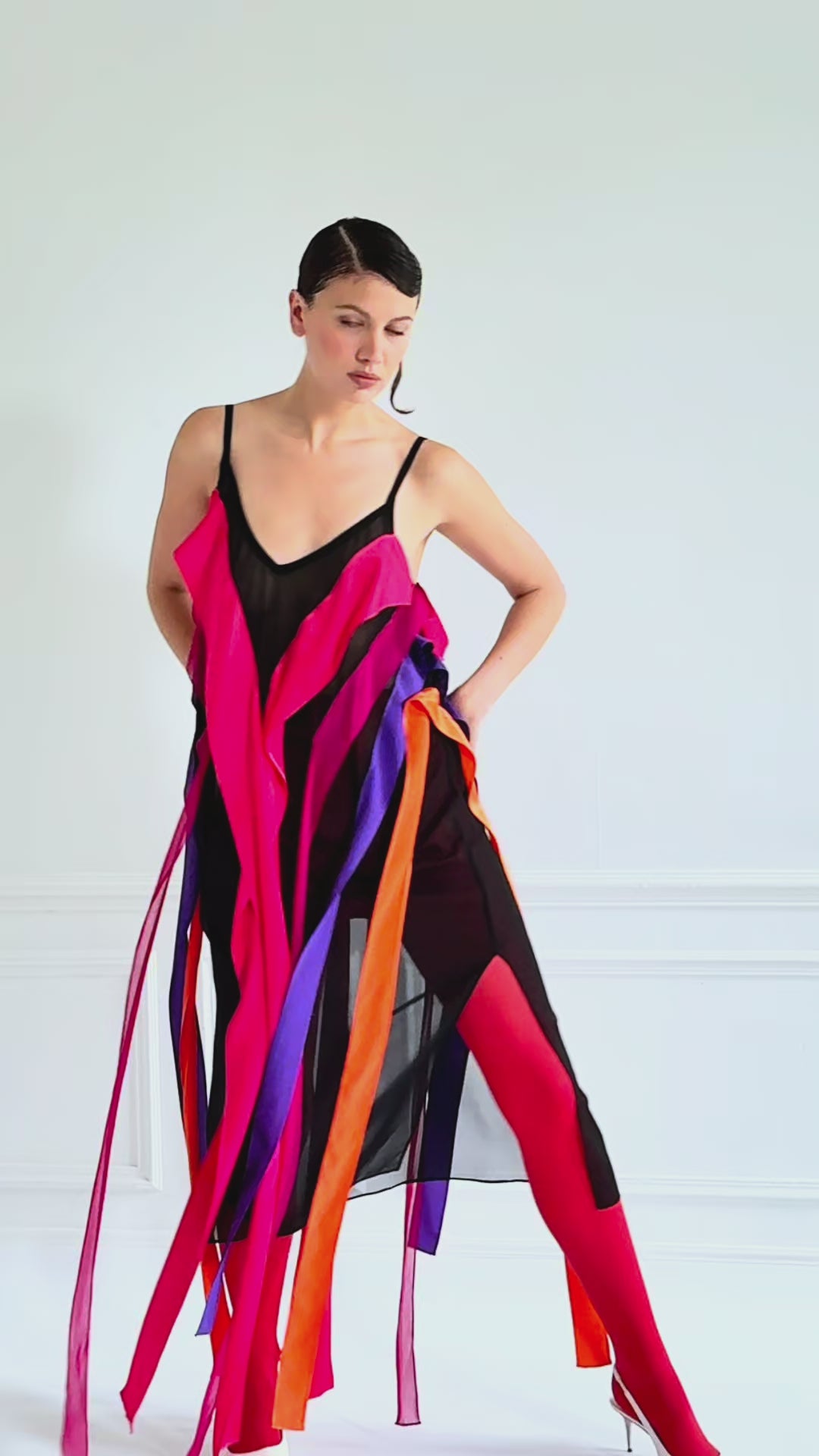 RIBOON multicolor - airy cocktail dress – Lucie Brochard.võ