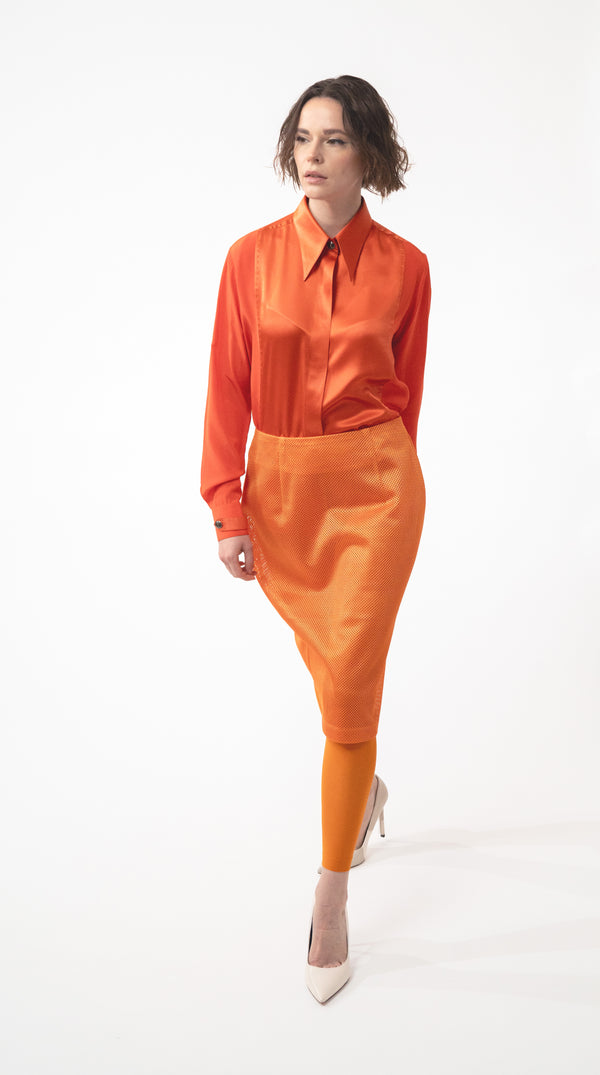 RIVOLI mesh skirt - orange