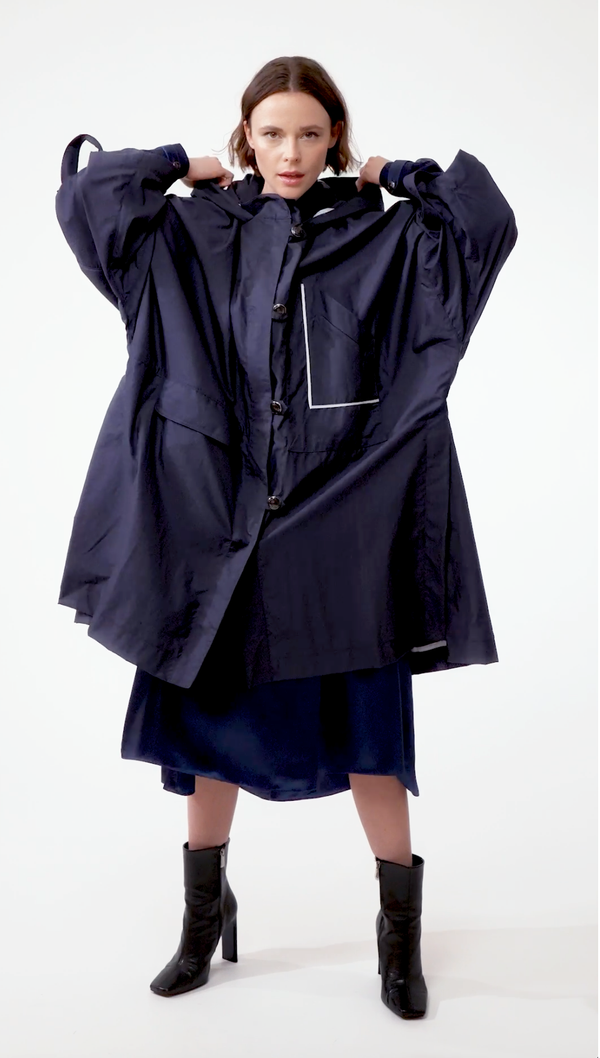 MAYA navy blue - unisex raincoat