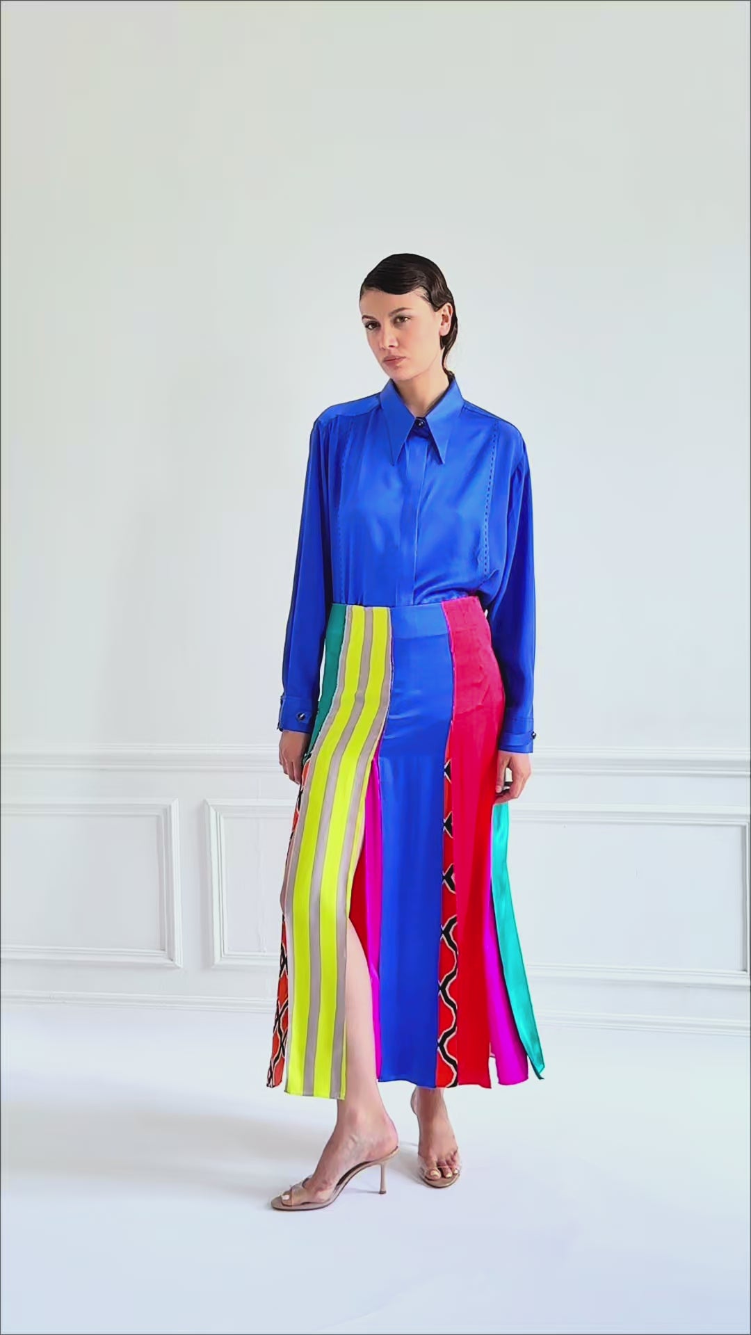 LOCK electric blue - silk shirt – Lucie Brochard.võ