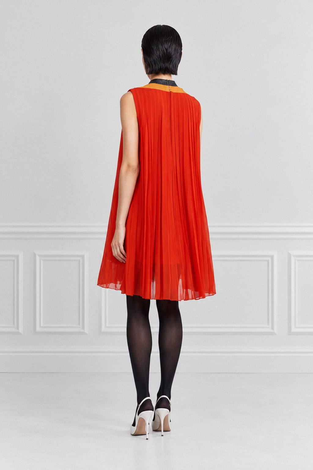 Mauroy - Printed Silk Dress in Orange