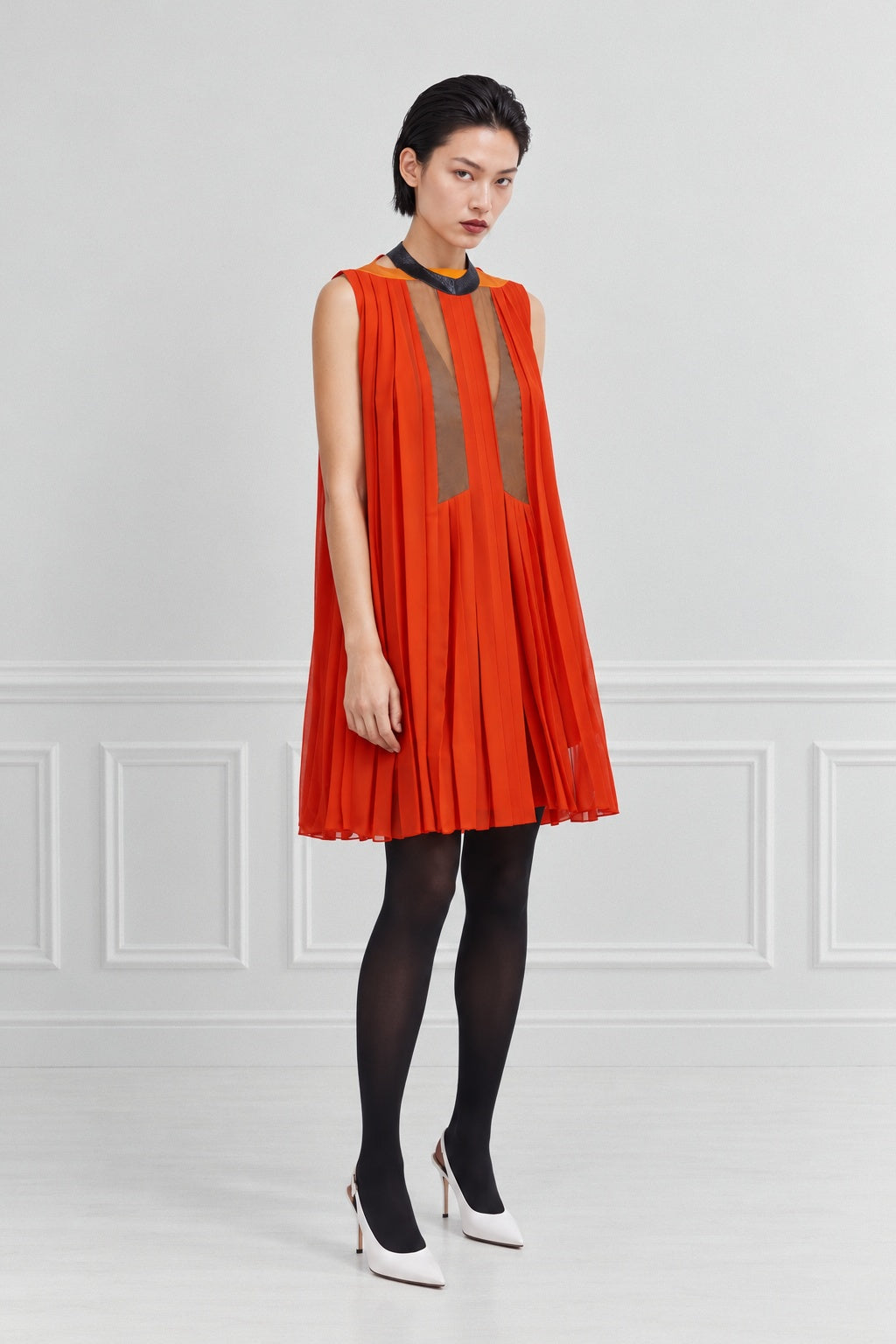 Mauroy - Printed Silk Dress in Orange
