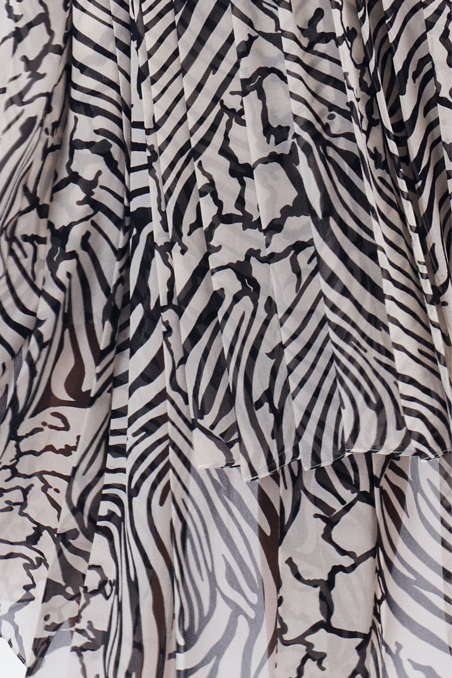 BRODGAR  B zebra - silk aerial pleated cocktail dress