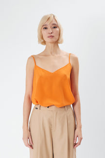 Cosy - Silk Tank Top in Orange