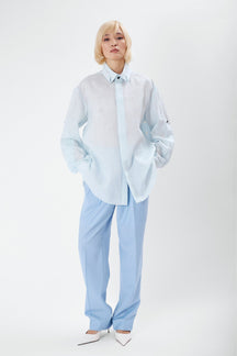 Pap - Oversize Linen Shirt in Mist Blue