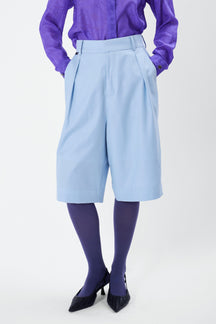 Safari - Wool Bermuda in Light Blue