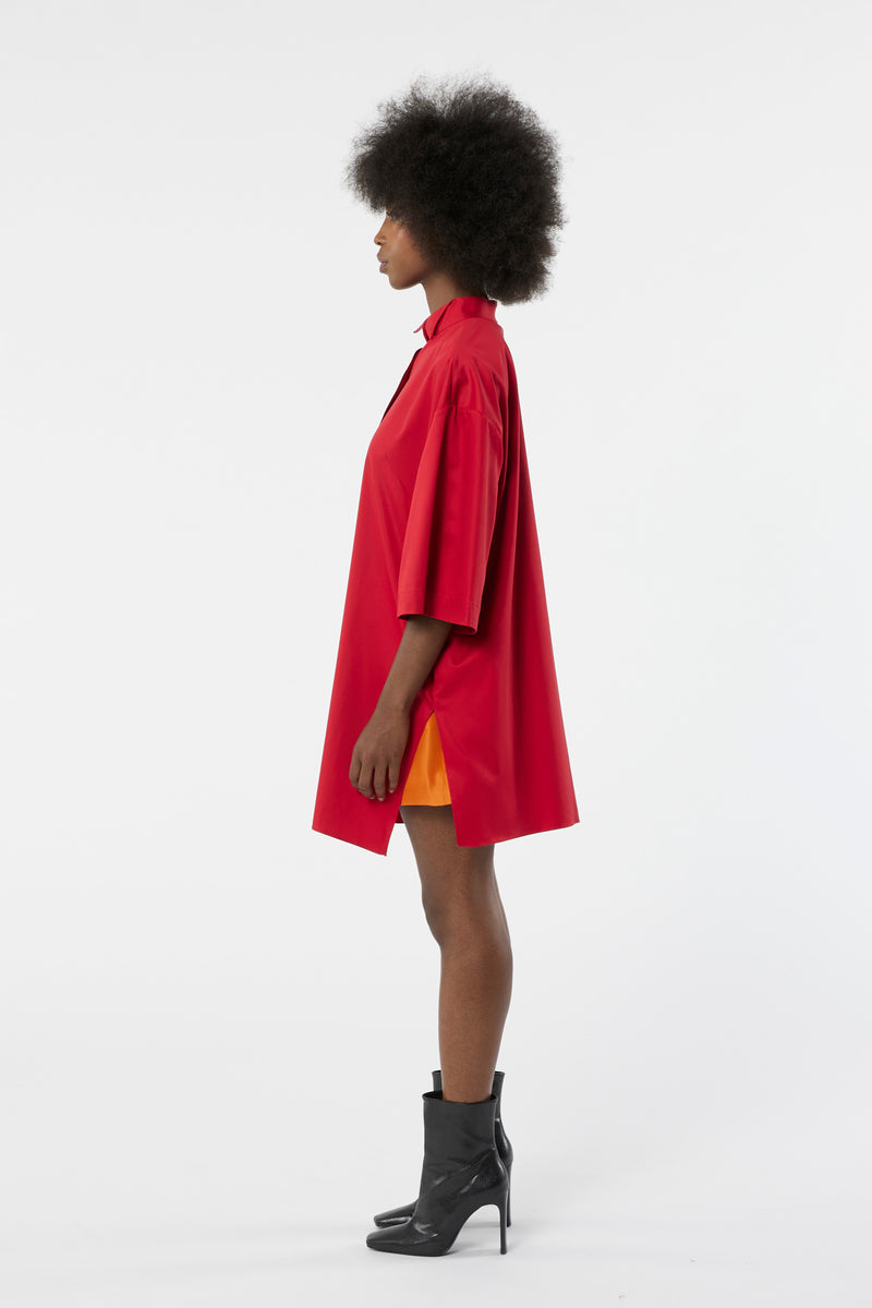 TUXEDO red - oversized shirt dress