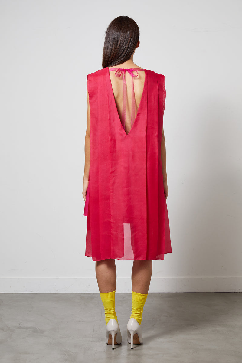 ART DECO fuchsia - pleated dress