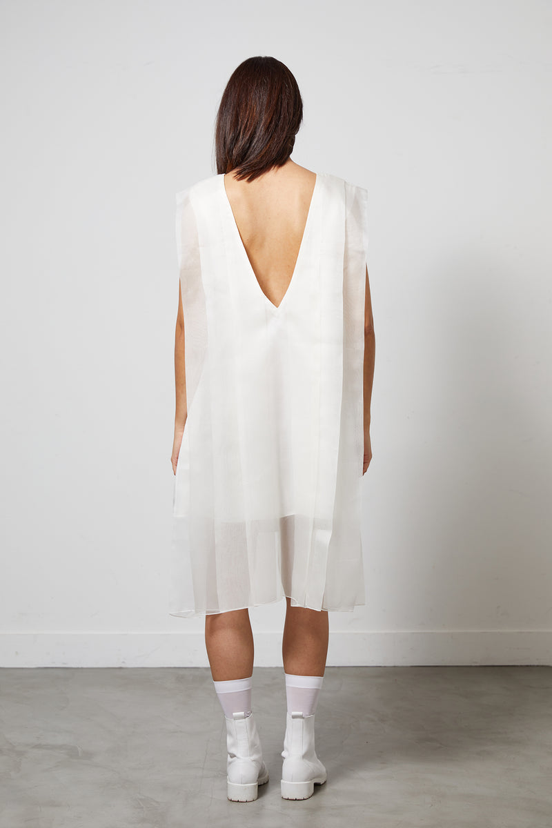 ART DECO white - pleated dress