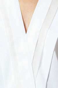 CARMEN white - graphic pleated silk top main image 0