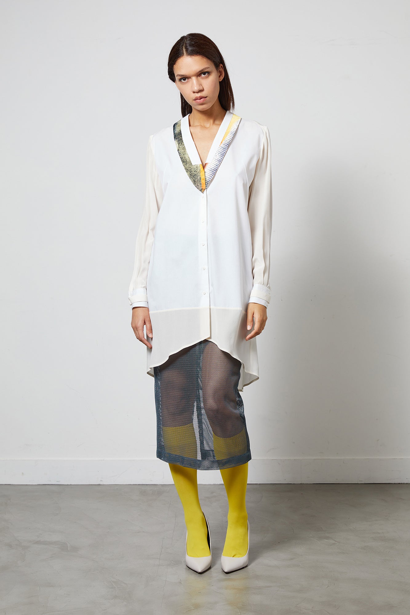 JEOGORI white - cotton tunic shirt