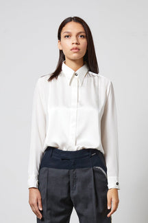 Lock - Silk Shirt in White