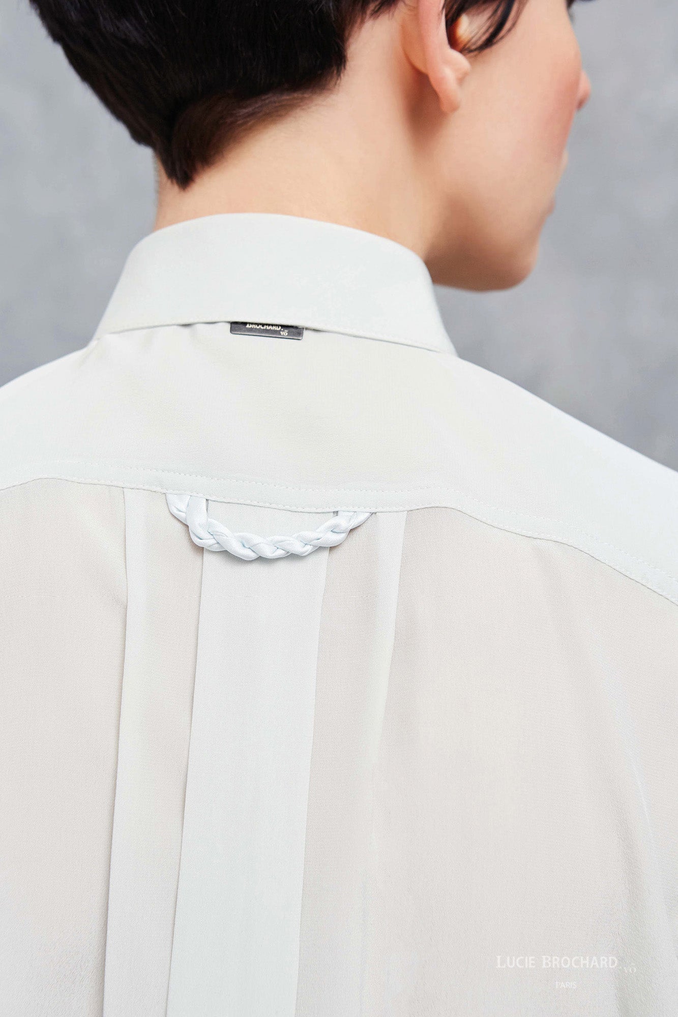 LOCK mist blue - silk shirt