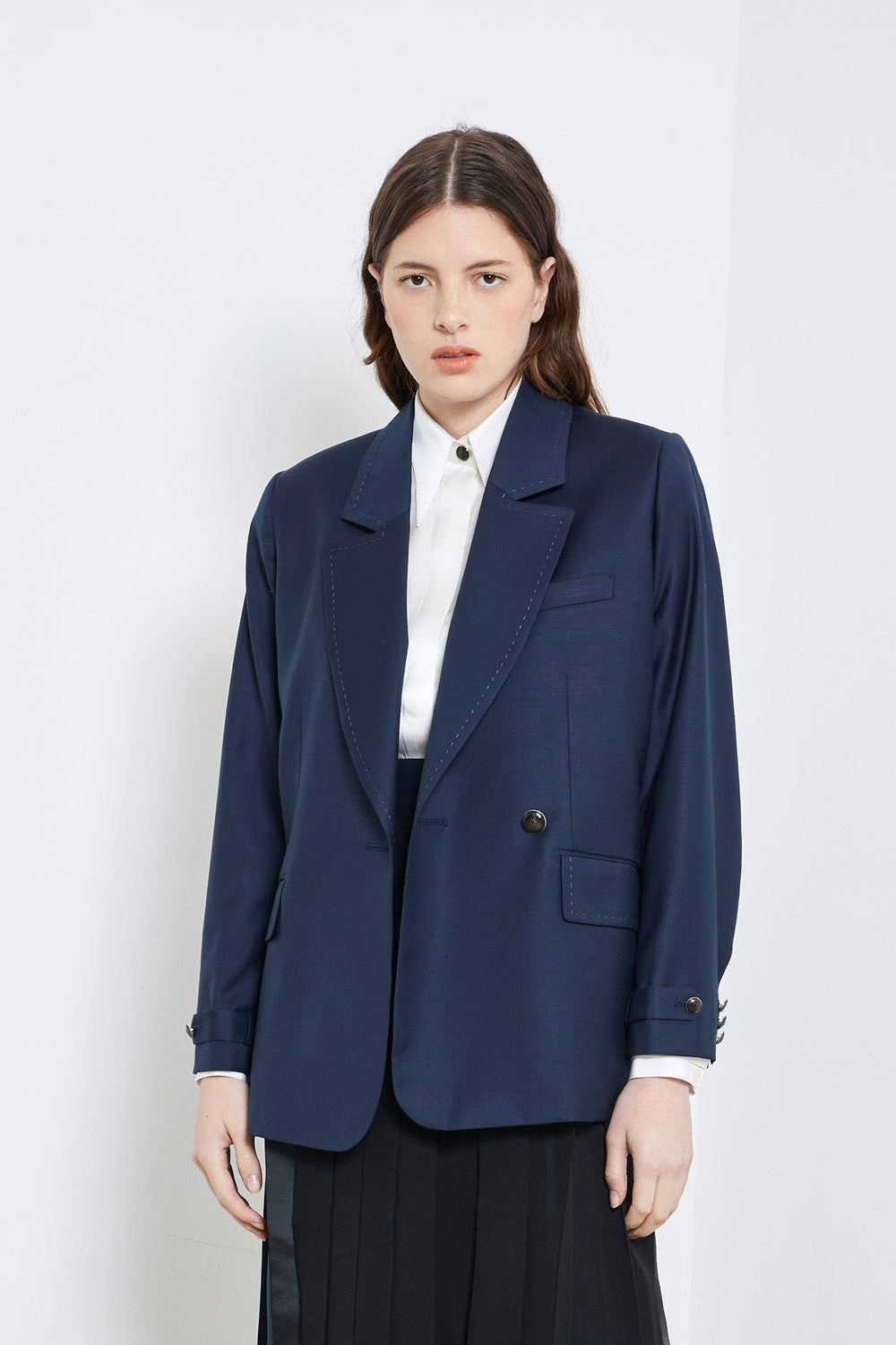 ELYSEE petrol blue wool microfiber suit jacket
