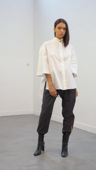 TUXEDO white oversize cotton shirt
